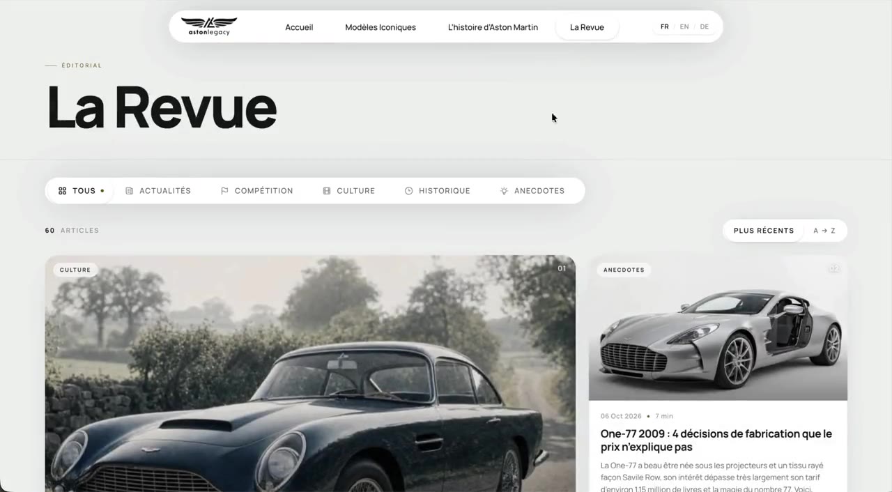 La Revue : les articles du site, classés par rubrique