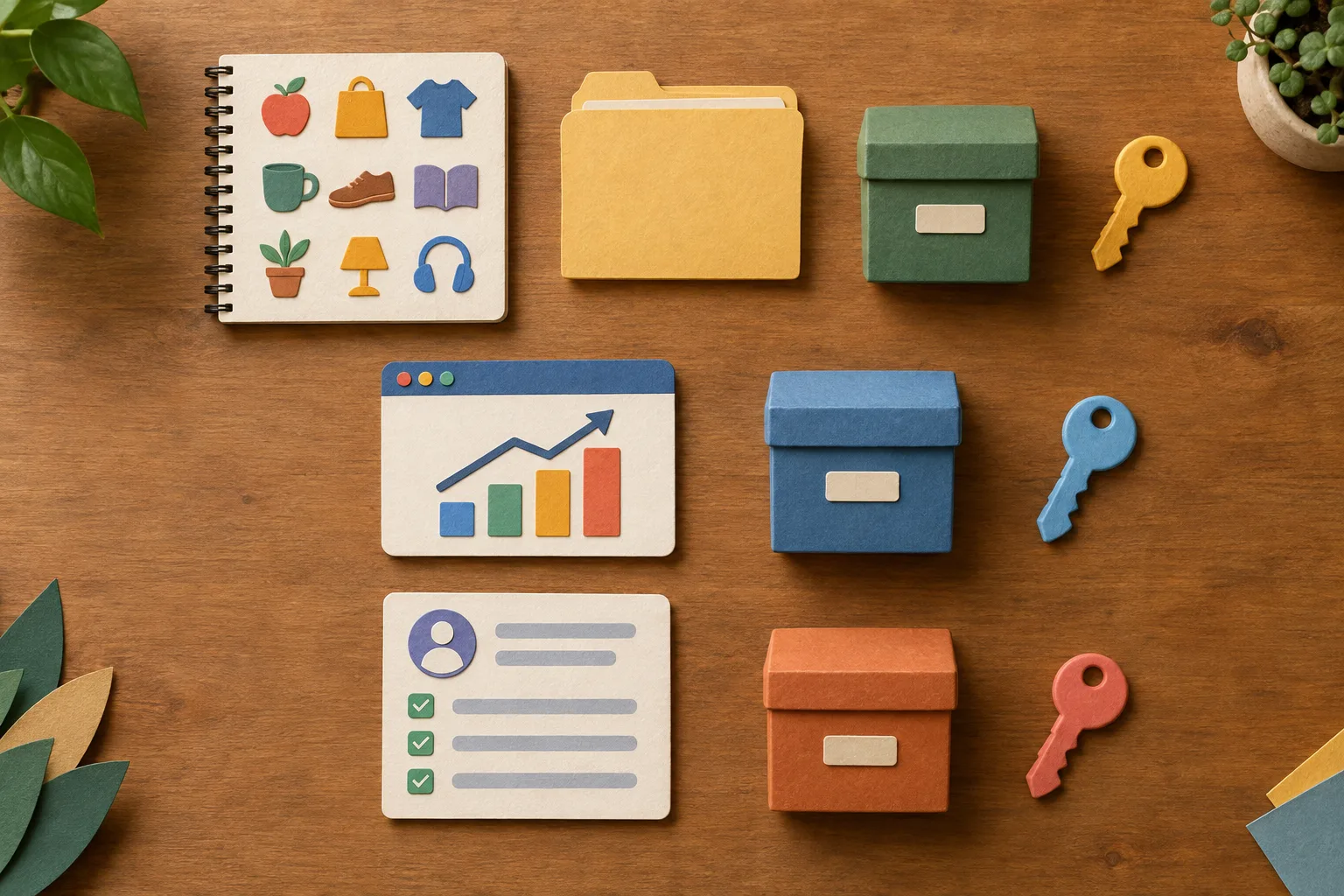 Un inventaire visuel associe les fichiers, les statistiques et les formulaires à leur stockage et à leurs accès.