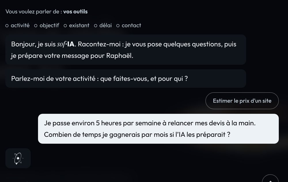 Le volet pendant que Sofia réfléchit : la question du visiteur, et une petite animation au trait